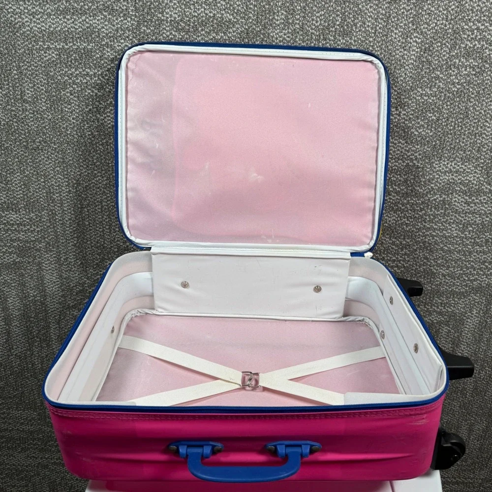 Disney Suitcase Winnie the Pooh Kids Pink Rolling Vintage Travel Luggage‎ Bag